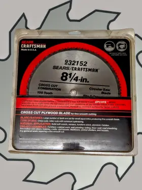 Craftsman 32152 Sears 8 1/4 Inch Circular Saw Blade 100 Tooth Cross Cut Plywood