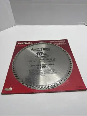 32171 Craftsman 10 Inch 72 Tooth Combination/cabinet Work Steel Saw Blade Fits 5/8 Arbor
