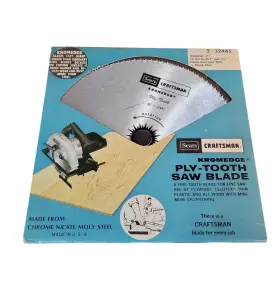 32445 Craftsman Vtg Sears Kromedge 7 Inch D 5/8 Round Arbor Ply-tooth Saw Blade Nos