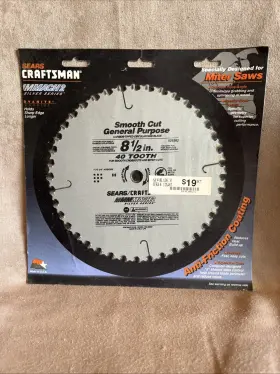 72-29362 Craftsman Vtg 8.5 Inch 40 Tooth Smooth Cut Miter Saw Blade Usa Mach 2 Silver Series