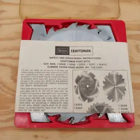 720-3264 Craftsman Vtg Sears 7 Piece 8 Inch Carbide Tip Dado Set Model No