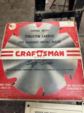 720.4943 Craftsman Old New Stock Vintage 10 Inch Tungsten Carbide Saw Blade
