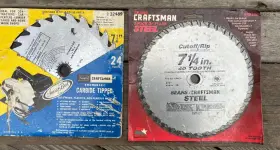 9-32130 Craftsman 4 Unused 7-1/4 Inch Circular Saw Blades 24t Carbide And 3 Steel