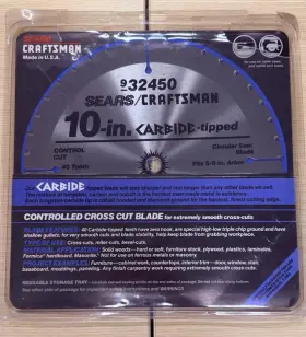 9-32450 Craftsman 10-in Controlled Cross Cut Blade For Extremly Smooth Cross-c #9-32450