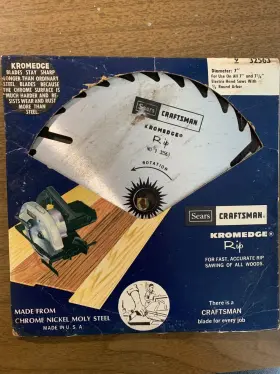 9-32563 Craftsman Sears Saw Blade Rip Kromedge 7 Inch Fits 5/8 Round Arbor New