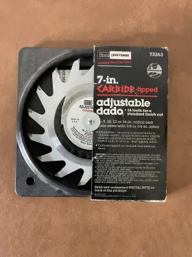 9-3263 Craftsman Nos Sears Carbide Tip 7 Inch Adjustable Dado Blade 16 Teeth 5/8 3/4