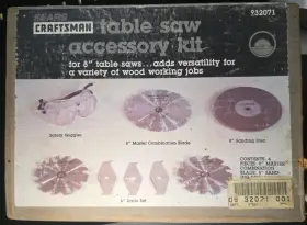 8pcs-w Craftsman 932071 Sears 8 Inch Table Saw Accessory Kit 8pcs-w/ Kromedge Blades Nib