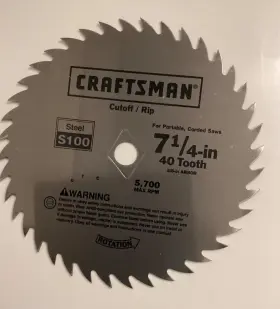 932113 Craftsman Circular Cut/rip Saw Blade 7 1/4- Inch 40 Tooth Steel 2 New