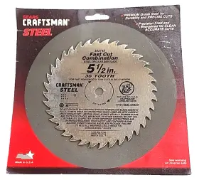 932145 Craftsman Fast Cut Combination Circular Saw Blade 5 1/2 Inch 36 Tooth 10mm Arbor Usa