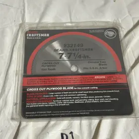 932149 Craftsman Saw Blade 7 1/4 200 Tooth Plywood Cross Cut Nos Vtg New 5/8 Usa