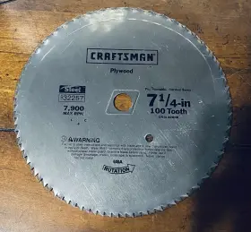 932257 Craftsman Vintage Usa 7 1/4 Inch Saw Blade 100 Tooth Steel Plywood New