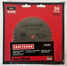 932268 Craftsman Fast Cut Combination Circular Cordless Saw Blade 5 1/2 36 Tooth 10mm