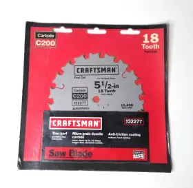 932277 Craftsman Carbide 200 Circular 18 Tooth Fast Cut Saw Blade 5-1/2 Inch -