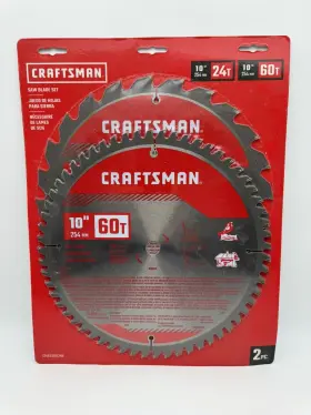 Cmas210cmb Craftsman New 10 Inch Miter Saw Blade Combo Pack 24t 60t