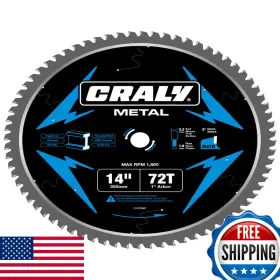 Craly B0c6lgws5z 14 Inch 72 Teeth Steel And Ferrous Metal Cutting Circular Saw Blade 1