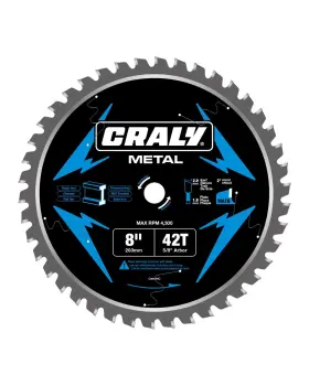 B0cvvqjgc3 Craly 8 Inch 42 Teeth Steel And Ferrous Metal Cutting Circular Saw Blade 5/8 In