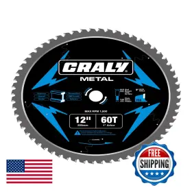 Craly B0cvvrsbdn 12 Inch 60 Teeth Steel And Ferrous Metal Cutting Circular Saw Blade 1