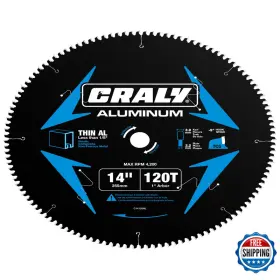 Craly B0f136t6h2 14 Inch 120 Teeth Aluminum And Non-ferrous Metal Cutting Circular Saw