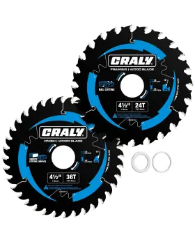C042436-2e Craly 4-1/2 Inch 24&36 Teeth Wood Cutting Framing/fine Finish Circular Saw Blade 7
