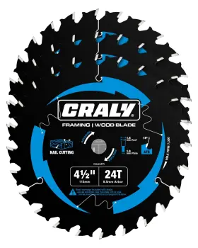 C0424fr-3 Craly 41/2 Inch 24 Teeth Wood Cutting Framing Circular Saw Blade 3/8 Arbor Carbid