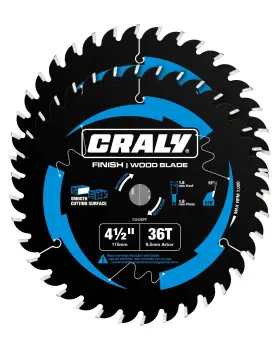 C0436ff-2 Craly 4-1/2 Inch 36 Teeth Fine Finish Wood Cutting Circular Saw Blade 3/8 Arb