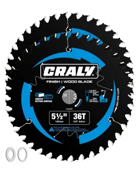C0536ff-2 Craly 5-1/2 Inch 36 Teeth Fine Finish Wood Cutting Circular Saw Blade 5/8