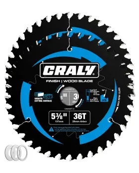 C05436ff-2d Craly 5-3/8 Inch 36 Teeth Fine 5-3/8&apos &apos 20mm Arbor 36t 2 Black