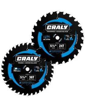 C0552436-2b Craly 5-1/2 Inch 24&36 Teeth Wood Cutting Framing/fine Finish Circular Saw Blade 1