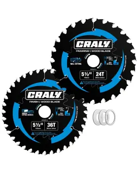 C0552436-2d Craly 5-1/2 Inch 24&36 Teeth Wood Cutting Framing/fine Finish Circular Saw Blade 2