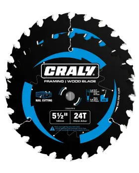 C05524fr-2b Craly 5-1/2 Inch 24 Teeth Wood Cutting Framing Circular Saw Blade 10mm Arbor C