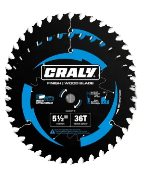 C05536ff-2b Craly 5-1/2 Inch 36 Teeth Fine Finish Wood Cutting Circular Saw Blade 10mm Arbor Car