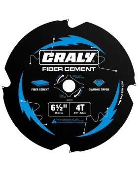 C0604fc Craly 6-1/2 Inch 4 Teeth Hardie Fiber Cement Circular Saw Blade 5/8 Arb