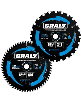 C062460-2c Craly 6-1/2 Inch 24&60 Teeth Wood Cutting Framing/fine Finish Circular Saw Blade 5