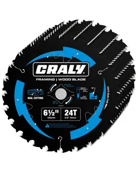 C0624fr-10 Craly 6-1/2 Inch Wood Cutting Circular Saw Blade 24 Teeth Carbide Tipped 10-pack