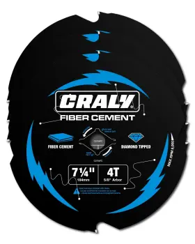 C0704fc-3 Craly 7-1/4 Inch 4 Teeth Hardie Fiber Cement Circular Saw Blade 5/8 Arbor Po
