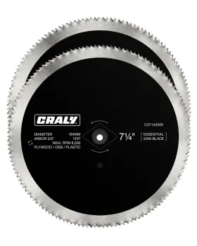 Craly C07140wb-2 71/4 Inch 140 Teeth Circular Saw Blade 5/8 Arbor Thin Kerf For
