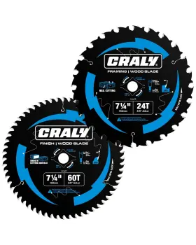 C072460-2c Craly 7-1/4 Inch 24&60 Teeth Wood Cutting Framing/fine Finish Circular Saw Blade 5
