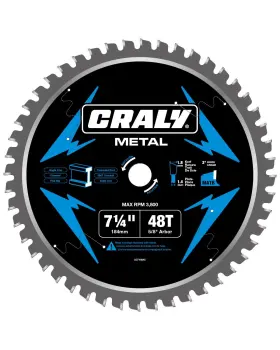 C0748mc Craly 7-1/4 Inch 48 Teeth Steel And Ferrous Metal Cutting Circular Saw Blade 5/8 I