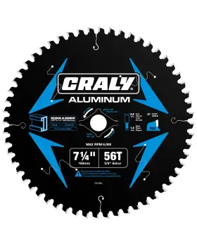 C0756al Craly 7-1/4 Inch 56 Teeth Aluminum And Non-ferrous Metal Cutting Circular Saw Bl