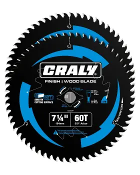 C0760ff-2 Craly 7-1/4 Inch 60 Teeth Ultra Fine Finish Wood Cutting Circular Saw Blade 5/8