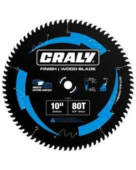 C1080ff Craly 10 Inch 80 Teeth Ultra Fine Finish Wood Cutting Circular Saw Blade 5/8