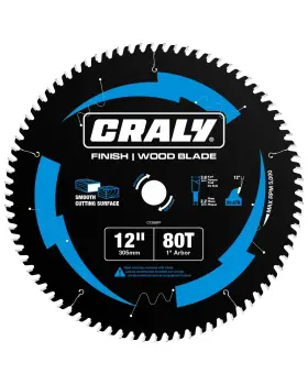 C1280ff Craly 12 Inch 80 Teeth Fine Finish Wood Cutting Circular Saw Blade 1 Arbor C