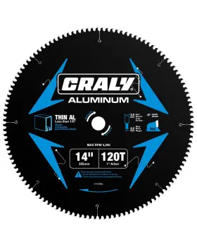 C14120al Craly 14 Inch 120 Teeth Aluminum And Non-ferrous Metal Cutting Circular Saw Blade