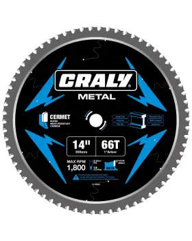 C1466mc Craly 14 Inch 66 Teeth Steel And Ferrous Metal Cutting Circular Saw Blade 1 A