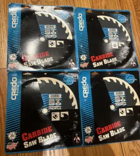 12325 Credo Lot- 4x Carbide Saw Blade 7 1/4 Inch 24t 5/8 Arbor Diamond Knock Made In Usa