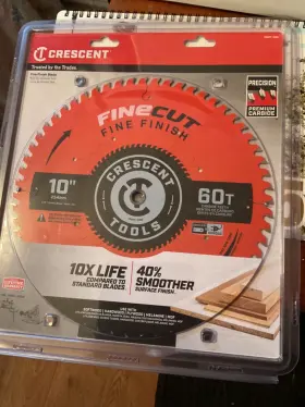 Bs-1166 Crescent 697099356714 10-in 60-tooth Fine Finish Carbide Miter Or Table Saw Blade New