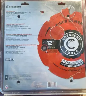 Csbfc-1208 Crescent 12 Inch X 8 Tooth Fiber Cement Circular Saw Blade -