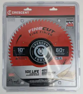 Csbff-1060 Crescent 10 Inch X 60t 5/8 Fine Finish Carbide 60 Tooth Saw Blade - New