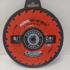 Csbfr-624 Crescent Nailslicer 6-1/2-in 24-tooth Carbide Framing Circular Saw Blade