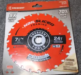 Csbfr-724-s Crescent Nailslicer Framing Circular Saw Blade 7 1/4ftft 24t New